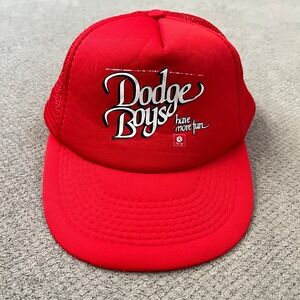 Vintage 1980s Dodge Boys Have More Fun Red Mesh Trucker Hat Snapback OSFM